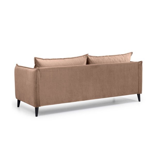 Smėlio spalvos aksominė sofa Scandic Leo, 208 cm-image-3
