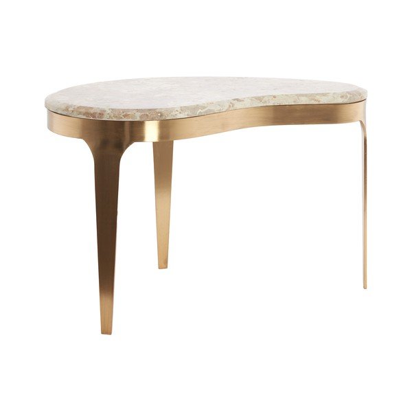 Bronzinės spalvos/taupe spalvos su marmuriniu stalviršiu kavos staliukas 39x65 cm Giulio – Light & Living