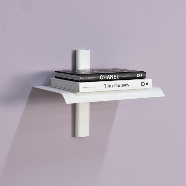 Baltos spalvos iš metalo sieninė lentyna 28 cm Hola – Spinder Design-image-1