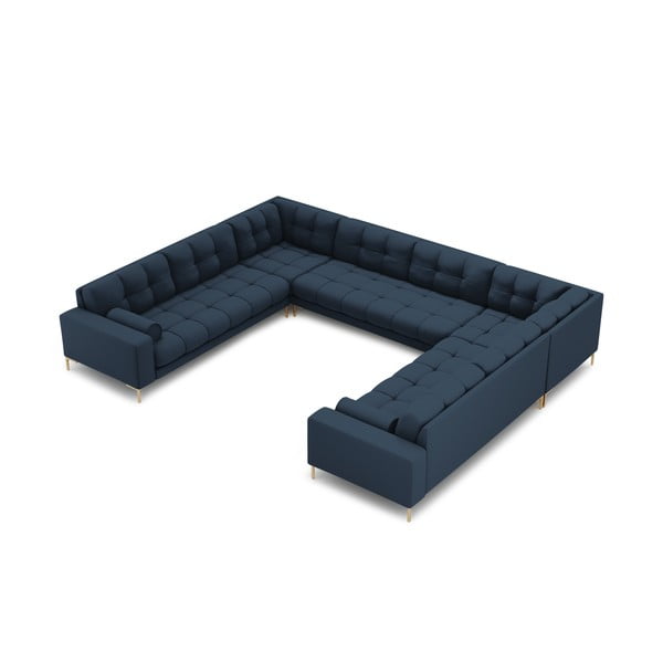 Kampinė sofa mėlynos spalvos („U“ formos) Bali – Cosmopolitan Design-image-3