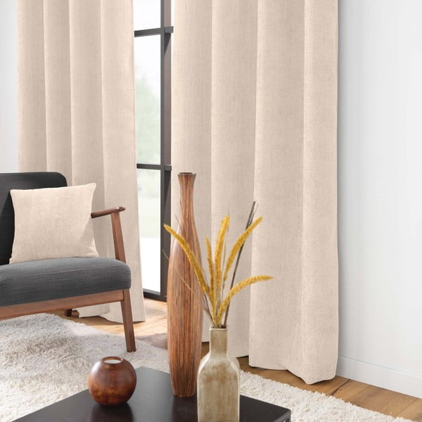 Smėlio spalvos iš šenilino užuolaida 140x260 cm Leo – douceur d'intérieur-image-1