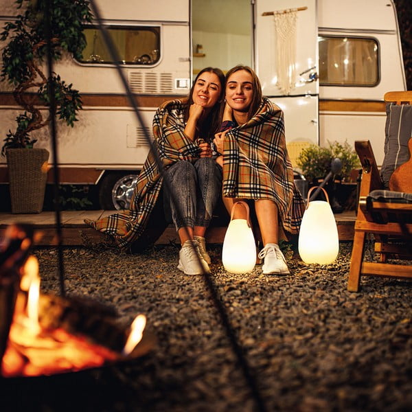 Stalinis šviestuvas baltos spalvos/rudos spalvos LED (aukštis 20 cm) Ruby – Fischer & Honsel-image-1