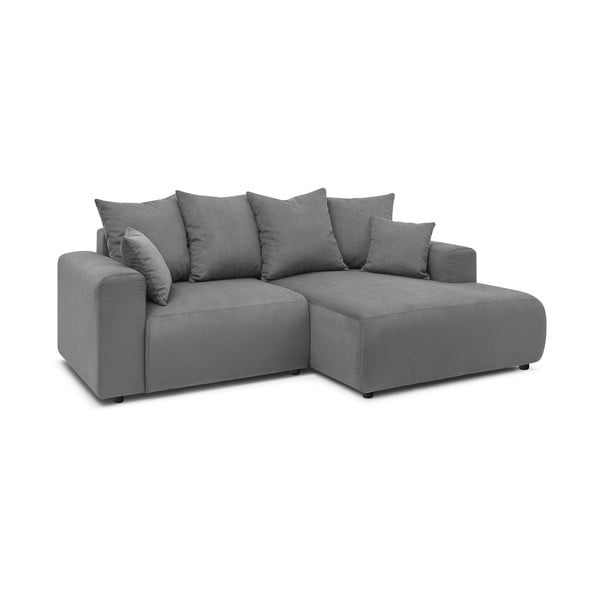 Iš velveto kampinė sofa pilkos spalvos Enjoy – Bobochic Paris-image-3