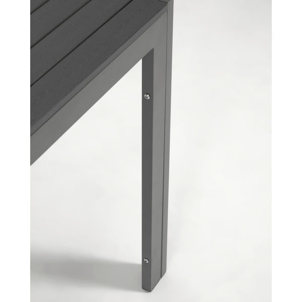 Pilkos spalvos aliuminio lauko stalas Kave Home Sirley, 70 x 70 cm-image-1