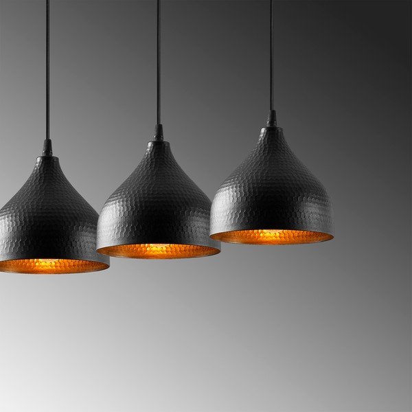 Juodos spalvos kabantis šviestuvas su metaliniu gaubtu Tattoo – Opviq lights-image-4