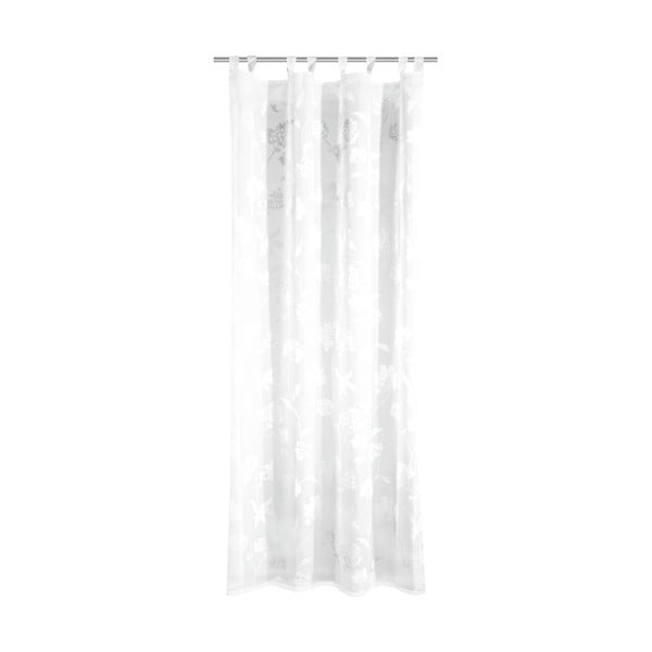 Baltos spalvos iš šydo permatoma užuolaida 135x245 cm Flowers – Sehlbach