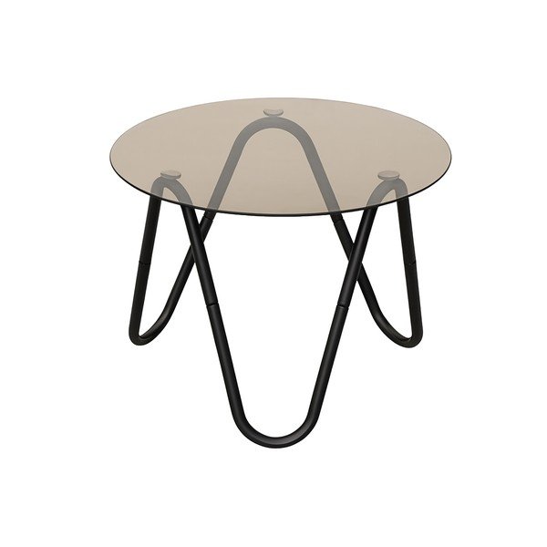 Apvalios formos šoninis stalas su stikliniu stalviršiu ø 50 cm Ventana Round – Leitmotiv