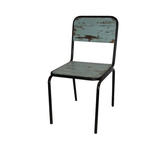 Valgomojo kėdė iš kėnio masyvo mėlynos spalvos Industrial – Antic Line