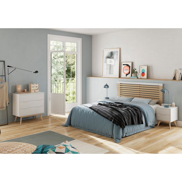 Baltos/natūralios spalvos pušies galvūgalis 146x100 cm Campus - Marckeric-image-1