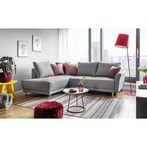 Šviesiai pilka sofa-lova Miuform Lovely Annie, kairysis kampas-image-2