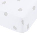 Baltos spalvos/pilkos spalvos iš flanelės paklodė su guma 90x190 cm Polka Dot – Catherine Lansfield