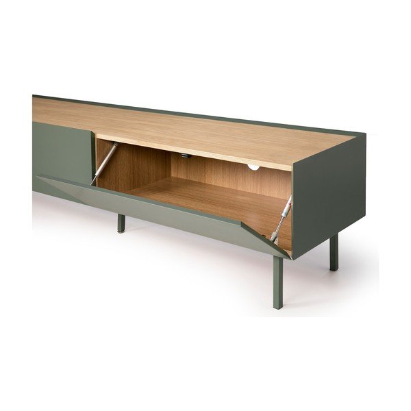 TV spintelė žalios spalvos/natūralios spalvos iš ąžuolo 180x45 cm Arista – Teulat-image-4