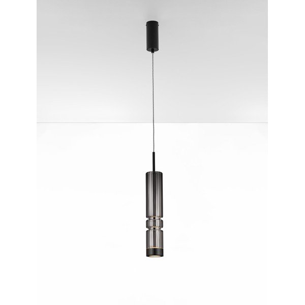 Pilkos spalvos iš stiklo kabantis šviestuvas LED ø 8 cm Bento – Nova Luce-image-2