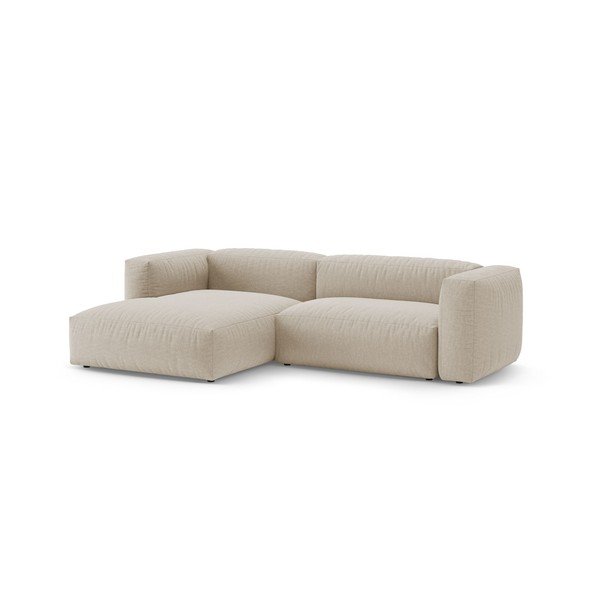 Kreminės spalvos sulankstoma modulinė kampinė sofa (su kairiuoju kampu/su gultu) – Micadoni -image-3