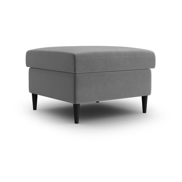 Šviesiai pilkos spalvos iš velveto taburetė Kyoto – Cosmopolitan Design-image-1