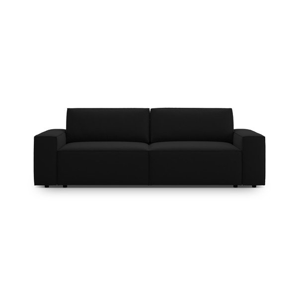 Juodos spalvos iš velveto sulankstoma/su sandėliavimo vieta sofa 247 cm Jodie – Micadoni 