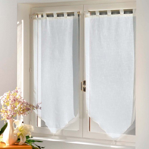Permatomos užuolaidos baltos spalvos 2 vnt. 60x160 cm Luminea – douceur d'intérieur