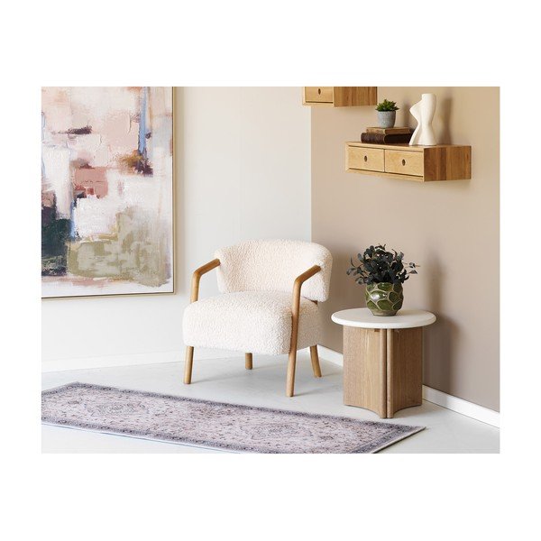 Kreminės spalvos krėslas iš boucle Dakar – House Nordic-image-2