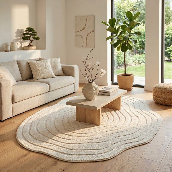 Kreminės spalvos kilimas 160x230 cm Pebble – ESTE-image-3