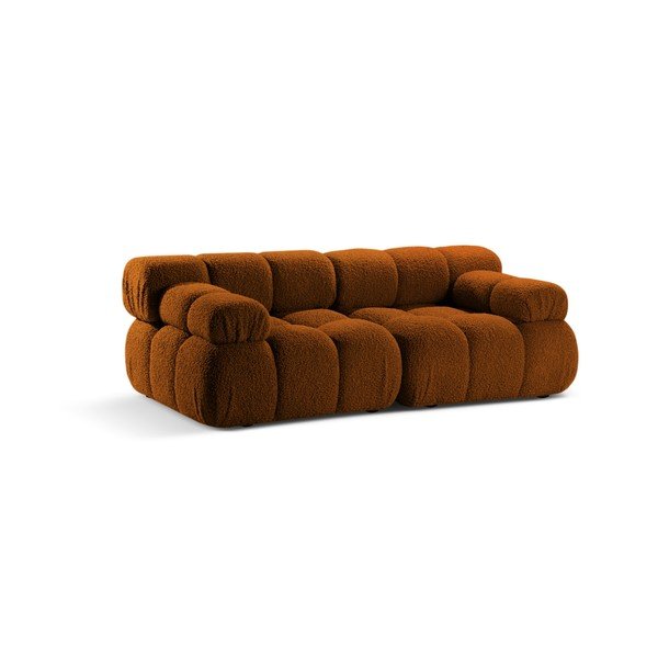 Terakotos spalvos sofa iš boucle 188 cm – Micadoni -image-1