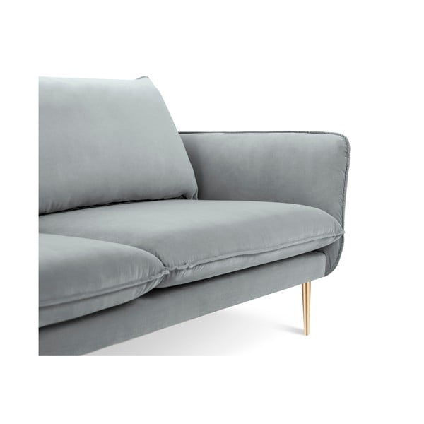Šviesiai pilka aksominė sofa Cosmopolitan Design Florence, 160 cm-image-3