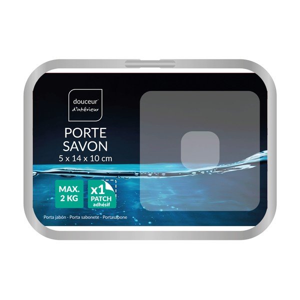 Su montavimu be gręžimo blizgios sidabrinės spalvos iš metalo muilinė Filaire Aluminium – douceur d'intérieur-image-2