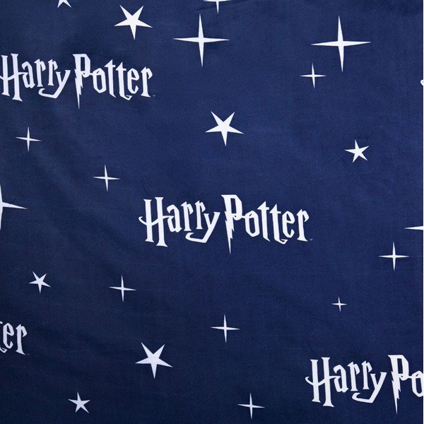 Tamsiai mėlynos spalvos/pilkos spalvos iš mikropluošto viengulė vaikiška patalynė 140x200 cm Harry Potter "Hogwarts Night" – Jerry Fabrics-image-4