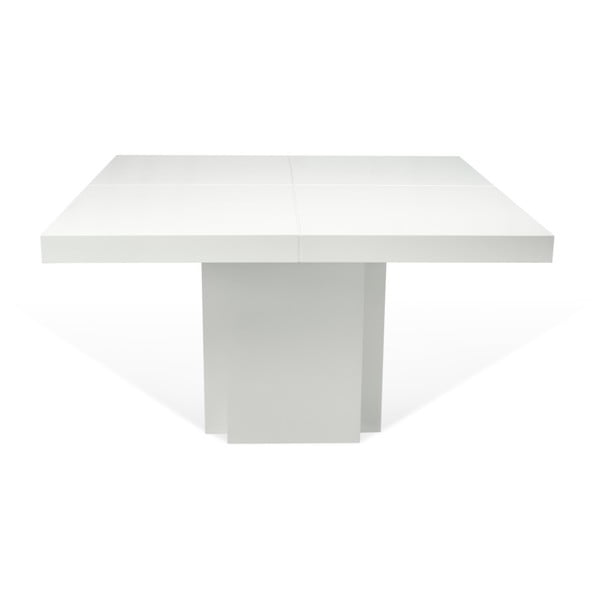 TemaHome Dusk blizgus baltas valgomojo stalas, 130 x 130 cm