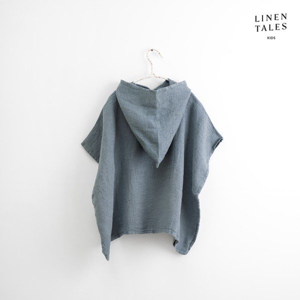 Mėlynas lininis kūdikių chalatas 1-2 metų dydžio - Linen Tales-image-2