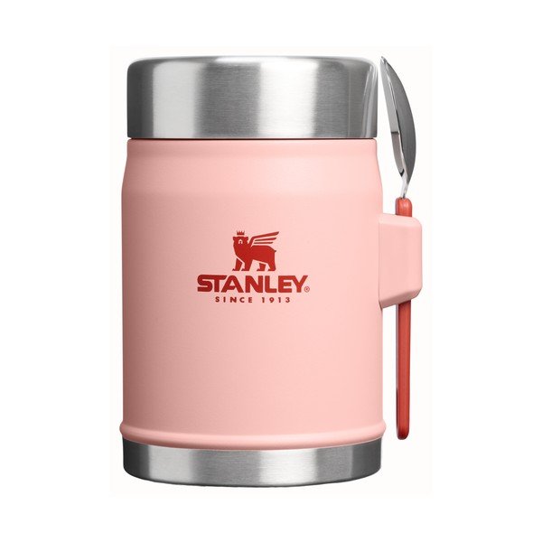 Persikų spalvos iš nerūdijančio plieno maistui termosas 400 ml Legendary Food Jar + Spork Peach Rose – Stanley
