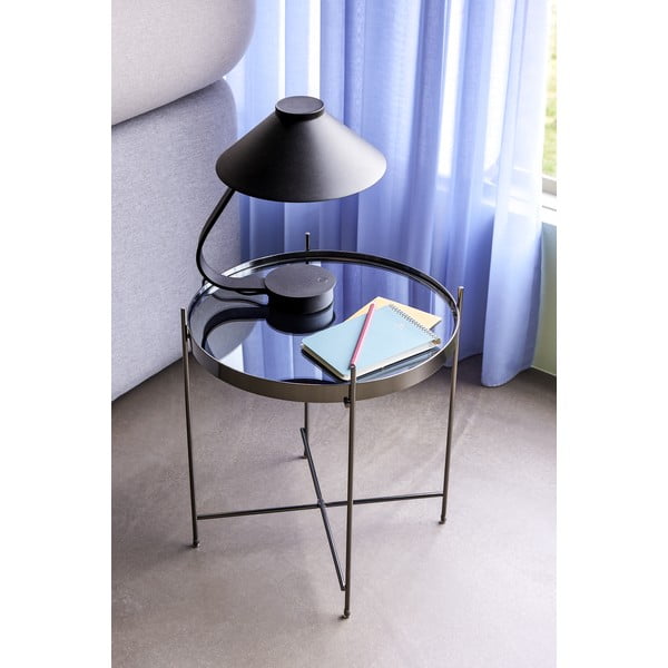 Juodas staliukas su veidrodiniu paviršiumi Hübsch Dorotea, ø 43 cm-image-1
