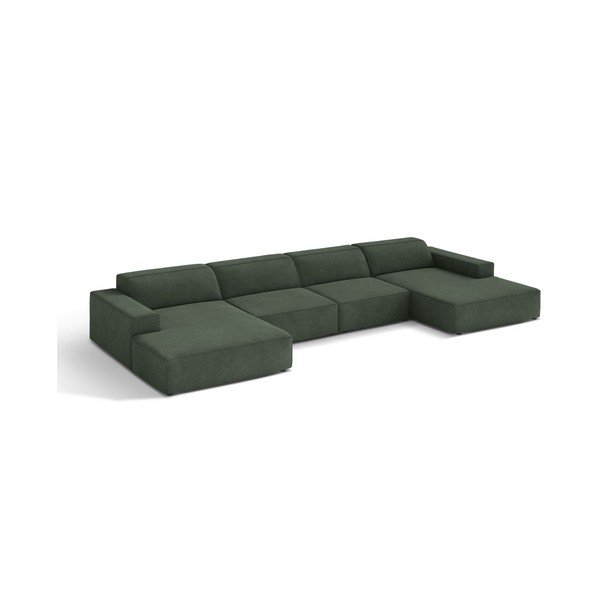 Smaragdinės spalvos modulinė kampinė sofa Jodie – Micadoni 