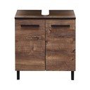 Rudos spalvos pakabinama ąžuolinė spintelė po praustuvu be maišytuvo 60x53 cm Set 374 - Pelipal