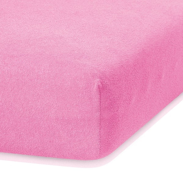 AmeliaHome Ruby, 80/90 x 200 cm, tamsiai rožinės spalvos elastinga paklodė su dideliu medvilnės kiekiu
