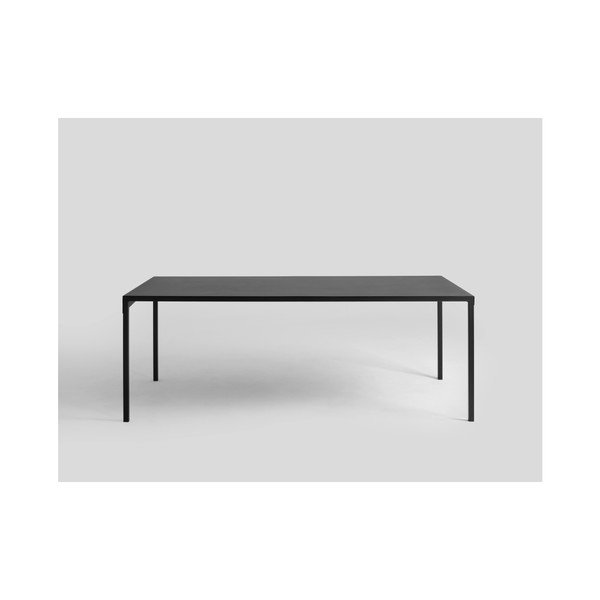 Juodos spalvos metalinis valgomojo stalas "Custom Form Obroos", 160 x 80 cm-image-3