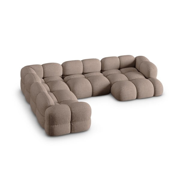 Rudos spalvos kampinė sofa (su kairiuoju kampu/„U“ formos) Loretto – Cosmopolitan Design