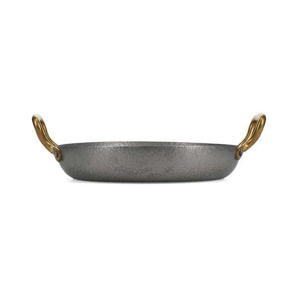 Sidabrinės spalvos skirta serviravimui iš metalo lėkštė ø 24 cm Serve – BonBistro-image-3