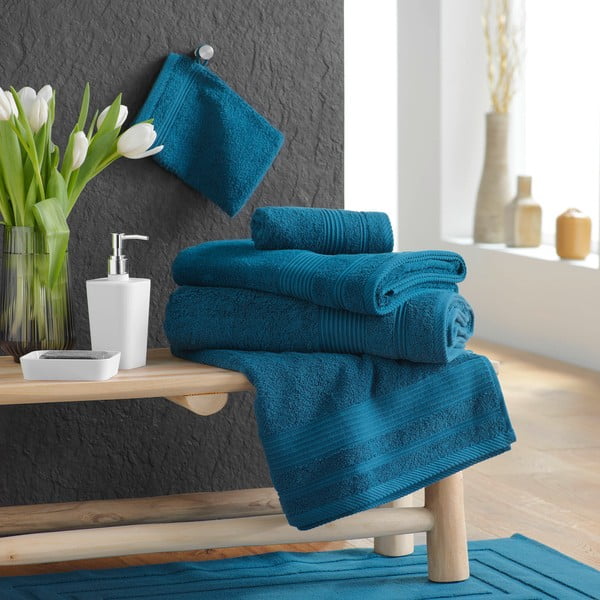 Iš frote audinio iš medvilnės rankšluostis tamsiai mėlynos spalvos 50x90 cm Tendresse – douceur d'intérieur-image-3