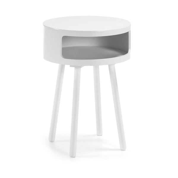 Baltas žurnalinis staliukas su lentyna Kave Home Bruk