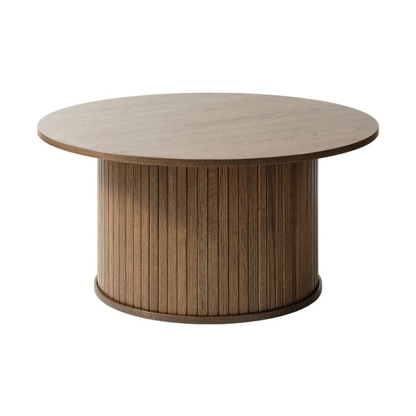 Rudas apvalus ąžuolinis kavos staliukas ø 90 cm Nola - Unique Furniture
