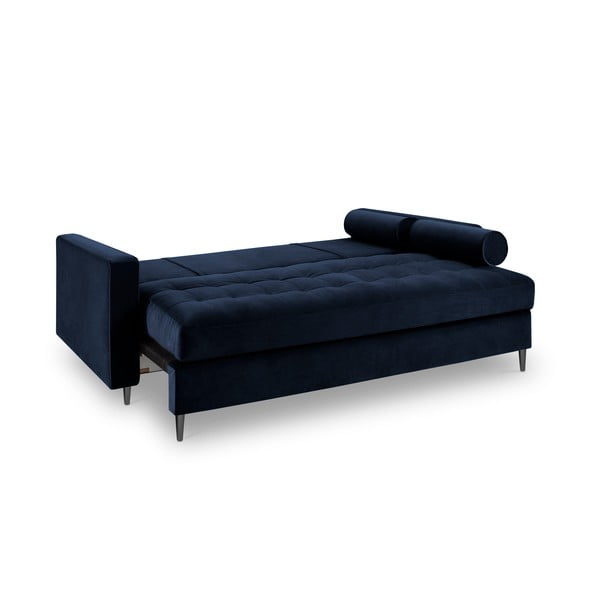 Mėlyna aksominė sofa-lova Milo Casa Santo-image-4
