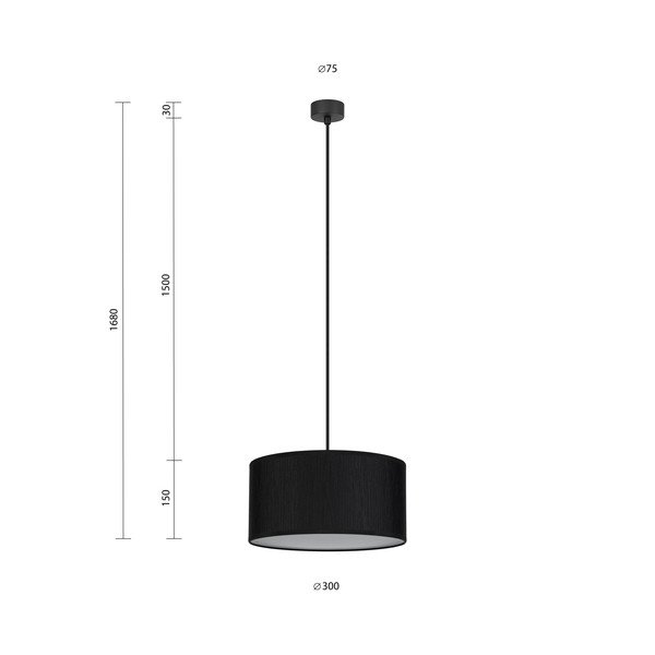Juodas pakabinamas šviestuvas Sotto Luce Doce M, ⌀ 30 cm-image-3