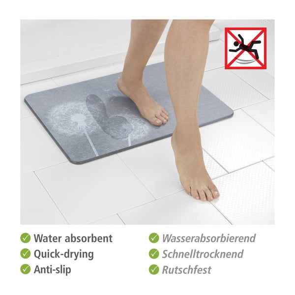 Iš diatomito vonios kilimėlis pilkos spalvos 39x60 cm Astera – Wenko-image-4