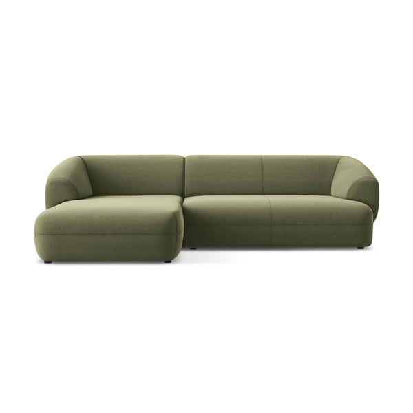 Žalios spalvos iš velveto kampinė sofa (su kairiuoju kampu) Moana – Makamii