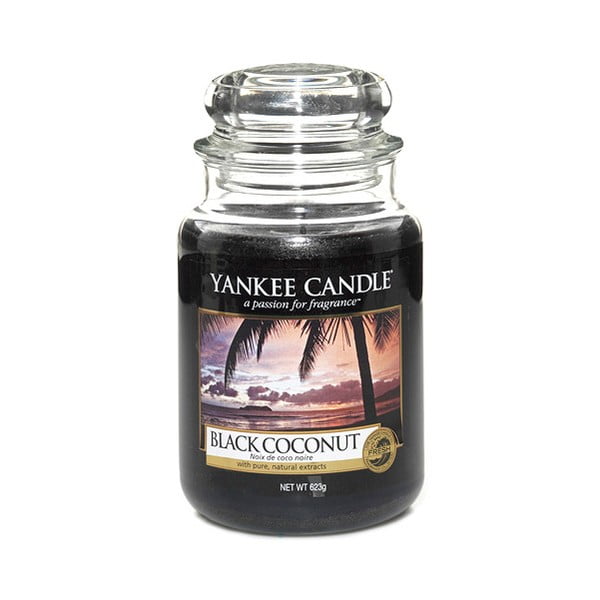 "Yankee Candle Black Coconut", degimo trukmė 110 - 150 valandų