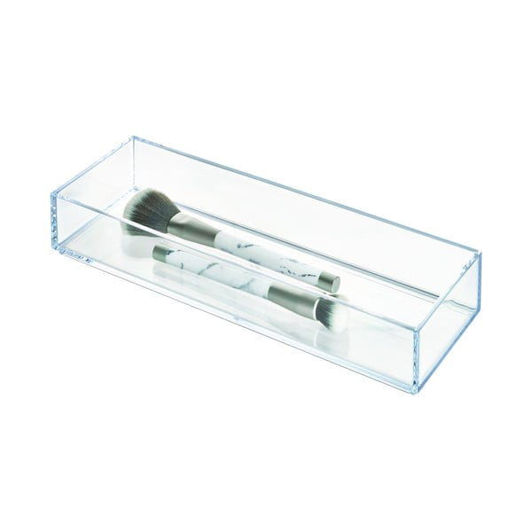 Dėklas daiktams iDesign Clarity, 30,5 x 10 cm, galima krauti vieną ant kito 