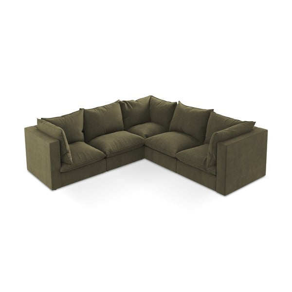 Khaki spalvos kampinė sofa Manao – Makamii-image-3