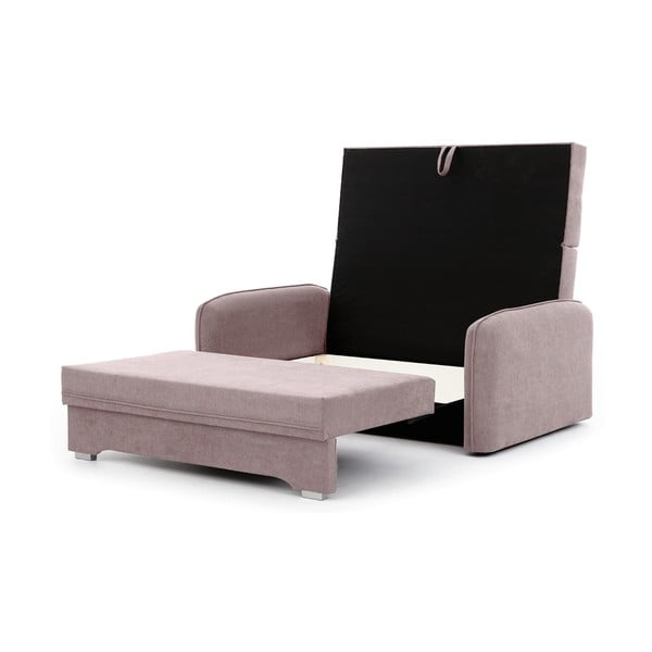 Rožinės spalvos iš šenilinio audinio sulankstoma/su sandėliavimo vieta sofa 155 cm Laine – ELTAP-image-2