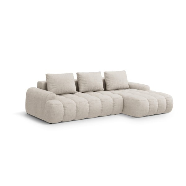 Smėlio spalvos sulankstoma/su sandėliavimo vieta kampinė sofa (su dešiniuoju kampu/su gultu) Linz – Cosmopolitan Design-image-2