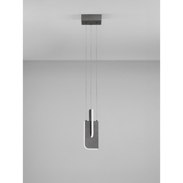 Šviesiai pilkos spalvos iš metalo kabantis šviestuvas LED su pritemdymo funkcija Totem – Nova Luce-image-4